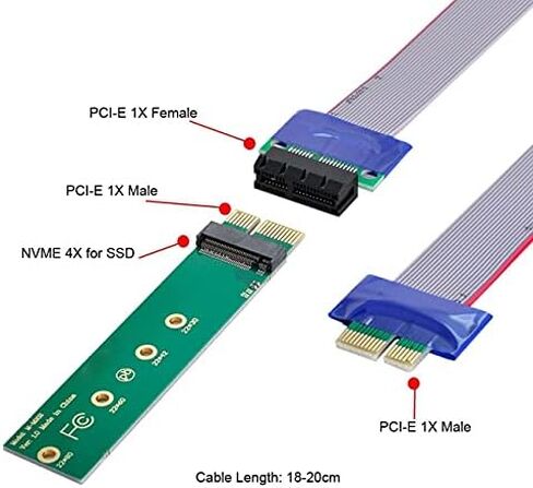 محول Cablecc NGFF M-Key NVME M.2 SSD إلى PCI-E Express 3.0 16x X4 بدون حامل أسود in Saudi Arabia