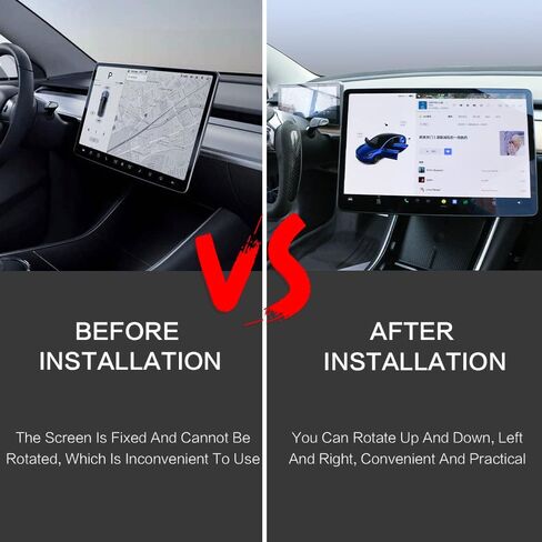 tesplus Tesla Model 3 Model Y Screen Swivel Mount for 2017-2023 Tesla Model Y Screen Rotating Holder GPS Navigation Rotation Stand Central Console Vehicle Mounts with Four Direction Adjustments in Kuwait