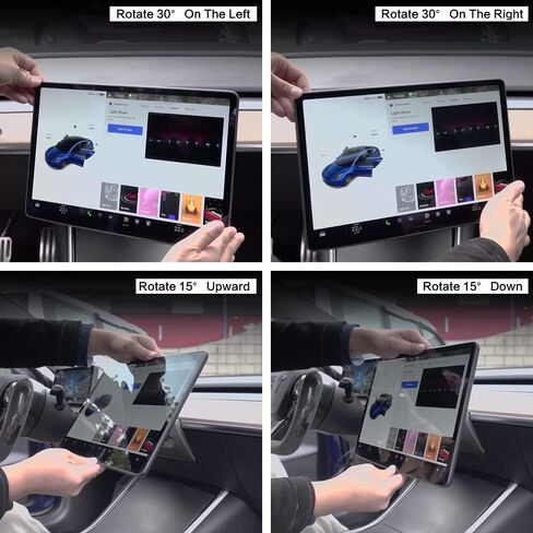tesplus Tesla Model 3 Model Y Screen Swivel Mount for 2017-2023 Tesla Model Y Screen Rotating Holder GPS Navigation Rotation Stand Central Console Vehicle Mounts with Four Direction Adjustments in Kuwait