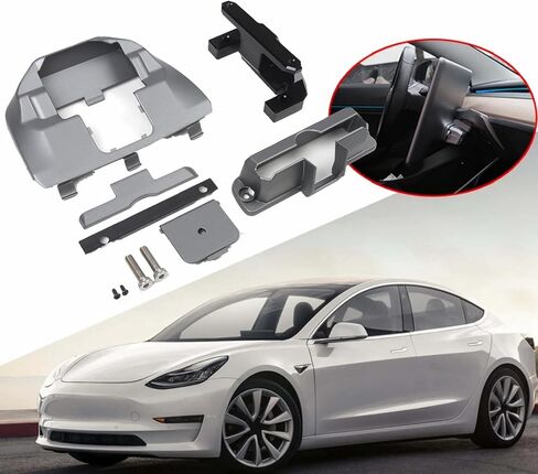 حامل دوار لشاشة Tesla من TESZONE لطراز Tesla 3/Y 2017-2023 - تعديل دوران بأربعة اتجاهات، حامل دوار سهل الاستخدام لشاشة وحدة التحكم المركزية، دعامة ملاحة من سبائك الألومنيوم (أسود) in Kuwait
