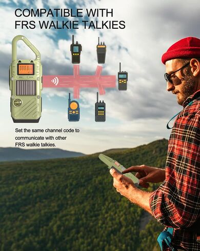 Rechargeable Emergency Radios Walkie Talkies for Adults with FM/NOAA, Weather Alerts, LED Flashlight, and Solar Hand Crank - Long Range 2 Way Radios with USB Charging and SOS Alarm in Saudi Arabia