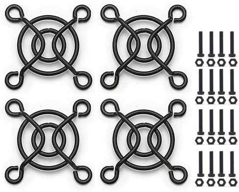 Easycargo 4pcs 35mm Black Fan Grill/Guard with Screws + Nuts (4 Pack) in Saudi Arabia
