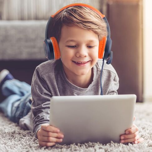 8 Pack Kids Headphones with Rotating Mic Bulk Wired Classroom Headphones with 3.5 mm Jack Over Ear Adjustable Headphones for Kids Teens Adults School Office Meetings Chat, 4 Colors in Kuwait