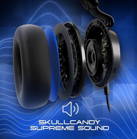 Skullcandy SLYR Pro Gaming Over-Ear Wireless Headset, Supreme Sound, Microphone, Works with Xbox Playstation and PC - Blue in Kuwait