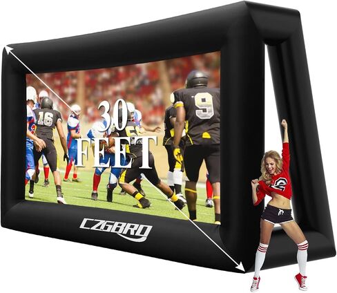 Inflatable Projector Screen - Outdoor Movie Screen Blow Up for Movie Parties Backyard Outside, Inflatable Screen with Air Blower and Carry Bag, Front and Rear Projection (14FT with Blower) in Saudi Arabia