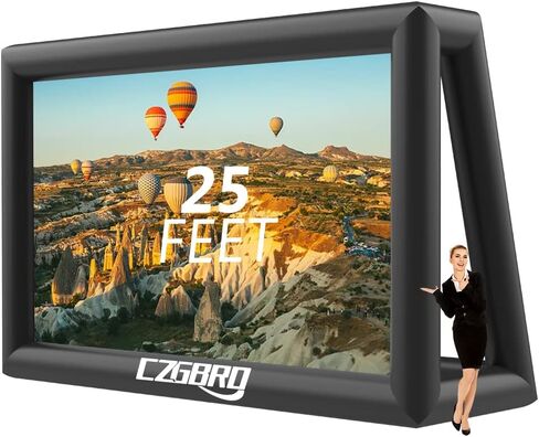 Inflatable Projector Screen - Outdoor Movie Screen Blow Up for Movie Parties Backyard Outside, Inflatable Screen with Air Blower and Carry Bag, Front and Rear Projection (14FT with Blower) in Saudi Arabia