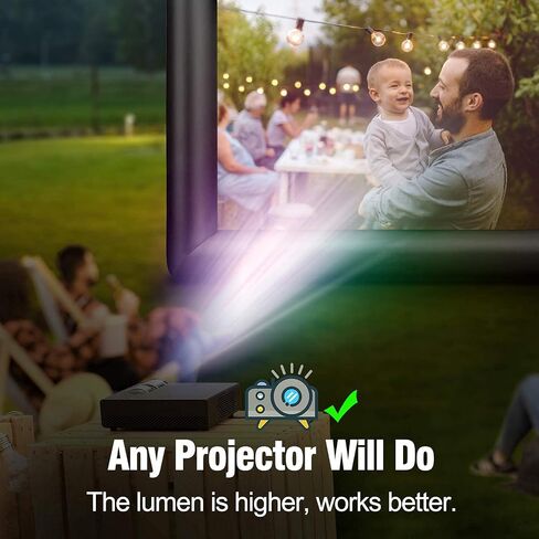 Inflatable Projector Screen - Outdoor Movie Screen Blow Up for Movie Parties Backyard Outside, Inflatable Screen with Air Blower and Carry Bag, Front and Rear Projection (14FT with Blower) in Saudi Arabia
