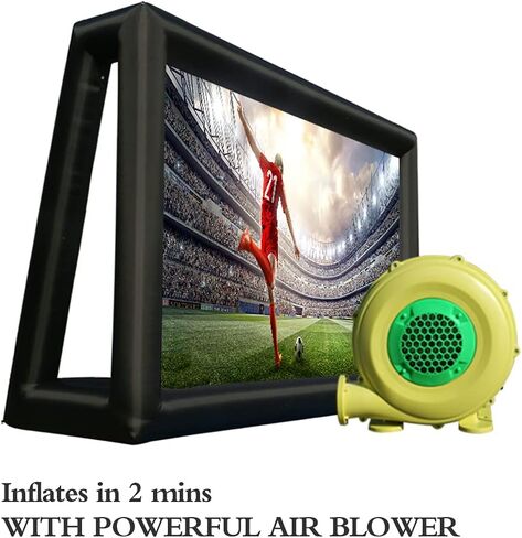 Inflatable Projector Screen - Outdoor Movie Screen Blow Up for Movie Parties Backyard Outside, Inflatable Screen with Air Blower and Carry Bag, Front and Rear Projection (14FT with Blower) in Saudi Arabia