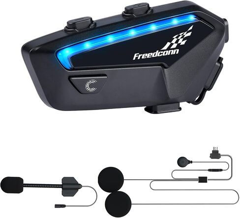 FreedConn Group Motorcycle Helmet Bluetooth Headset, FX 2-10 Riders Motorbike Intercom Universal Pairing, Ultra-Thin Fashion Communication System with Noise Cancellation, IP67 Waterproof, Music Share in Saudi Arabia