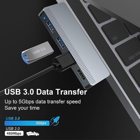 محول USB C لجهاز ماك بوك برو/اير، 4 في 2 موزع USB C ماك بوك برو، موزع مزدوج من النوع C مع منفذي USB 3.0 و2 USB 2.0 لماك بوك برو 2020/2019-2016، ماك بوك اير 2020-2018 in Saudi Arabia