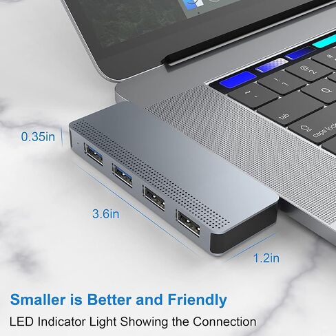 محول USB C لجهاز ماك بوك برو/اير، 4 في 2 موزع USB C ماك بوك برو، موزع مزدوج من النوع C مع منفذي USB 3.0 و2 USB 2.0 لماك بوك برو 2020/2019-2016، ماك بوك اير 2020-2018 in Saudi Arabia