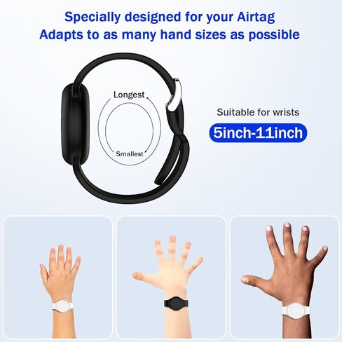 أساور R-fun مقاومة للماء للأطفال [عبوة من قطعتين] متوافقة مع مكتشف علامات Apple Air مع سيليكون ناعم، غطاء حافظة لمكتشف عناصر نظام تحديد المواقع العالمي (GPS) للأطفال، أزرق ليلي/وردي in Kuwait