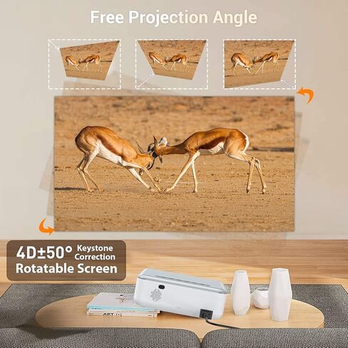 4K Support Android 11.0 Smart Projector with 5G WiFi Bluetooth, XGODY Sail1 Native 1080P 700ANSI Projector Home Theater Outdoor Movie proyector with Netflix/Google Licensed Streaming APPs Online in Kuwait