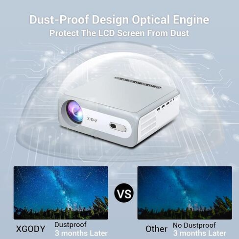 4K Support Android 11.0 Smart Projector with 5G WiFi Bluetooth, XGODY Sail1 Native 1080P 700ANSI Projector Home Theater Outdoor Movie proyector with Netflix/Google Licensed Streaming APPs Online in Kuwait
