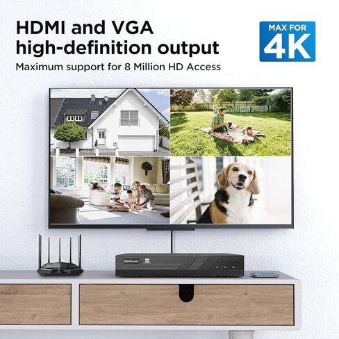 GWSECU 4K 8 قنوات PoE NVR مع 2 تيرابايت HDD، H.265 3MP/4MP/5MP/6MP/8MP 8CH مسجل فيديو شبكي، يدعم ما يصل إلى 8X 8MP/4K كاميرات IP، 1 منافذ SATA تصل إلى 10 تيرابايت، الوصول عن بعد، GW- NVR8P-2T in Kuwait