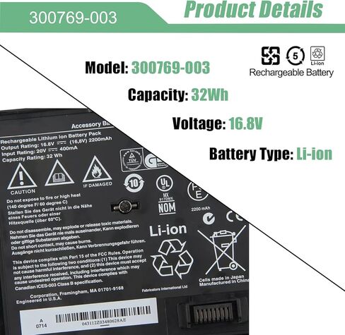 300769-003 استبدال البطارية لنظام الموسيقى الرقمي المحمول Bose Sounddock SoundLink Air Series 300769-001 300769-004 300769-002 300770-001 4ICR19/66 16.8V 32Wh 2200mAh in Kuwait