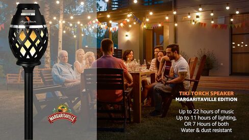 Margaritaville Tiki Torch - مكبر صوت بلوتوث مقاوم للماء، مكبر صوت محمول للحفلات مع أضواء LED وامضة، مثالي للسفر والحفلات والساحات وحمامات السباحة in Kuwait