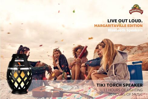 Margaritaville Tiki Torch - مكبر صوت بلوتوث مقاوم للماء، مكبر صوت محمول للحفلات مع أضواء LED وامضة، مثالي للسفر والحفلات والساحات وحمامات السباحة in Kuwait
