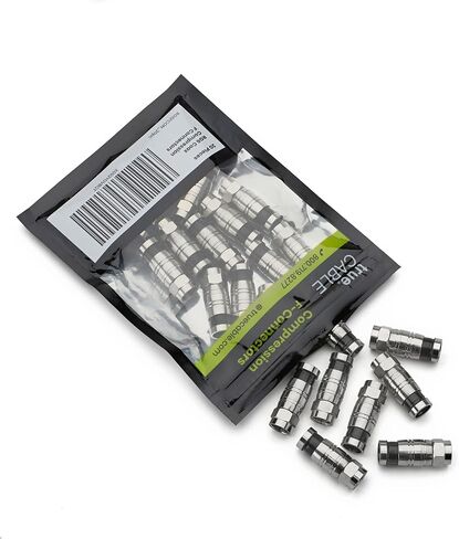 trueCABLE Universal Easy Fit RG6 & RG6Q Compression F-Connector for Dual Shield (DS) Tri-Shield and Quad Shield (QS) Coaxial Cable, 10 Pieces in Saudi Arabia