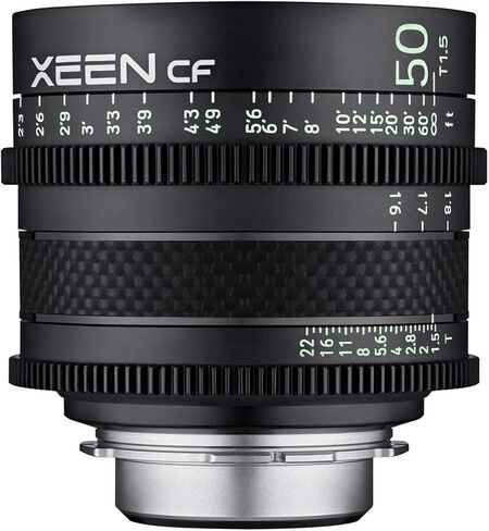عدسة سينيما برو 50 ملم T1.5 برو من روكينون XEEN Cf 50 ملم مع بنية من ألياف الكربون وعلامات مضيئة لـ ARRI PL Mount in Saudi Arabia