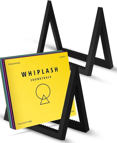 Vinyl Record Storage Holder for Albums - Vinyl Record Organizer Stand Holds Up to 100 Records - Set of Two Iron Racks Each Rack Stores 50 Albums in Saudi Arabia