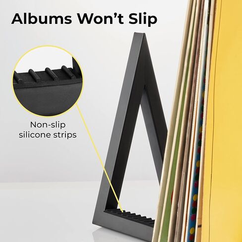 Vinyl Record Storage Holder for Albums - Vinyl Record Organizer Stand Holds Up to 100 Records - Set of Two Iron Racks Each Rack Stores 50 Albums in Saudi Arabia