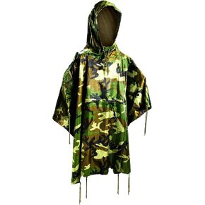 Mil-Tec Adult Ripstop Wet Weather Lightweight Waterproof Multi-Use Rain Poncho with Hood - Use as Bivouac Sack, Shelter Tent in Kuwait