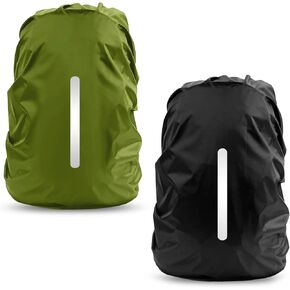 LAMA 2 Pack Waterproof Rain Cover for Backpack, Reflective Rainproof Protector for Anti-Dust and Anti-Theft,M Size (for 30L-40L Backpack), 2 Pcs Black in Saudi Arabia