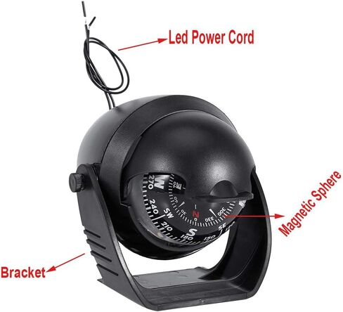 بوصلة إلكترونية عالية بلاستيكية إلكترونية إلكترونية مع بوصلة ملاحة ضوء LED لسيارة قارب بحري in Kuwait