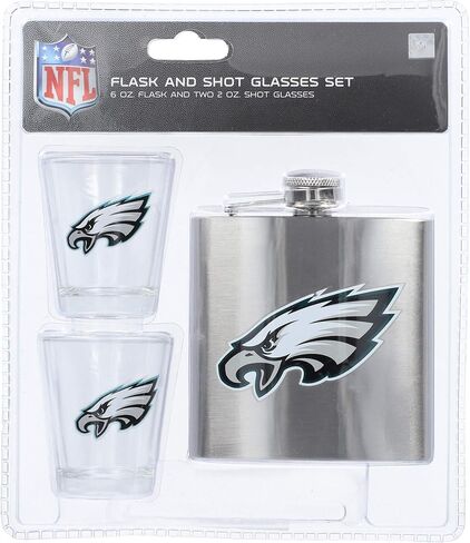Pro Specialties Group Philadelphia Eagles Flask And Shot Glass Set in Saudi Arabia
