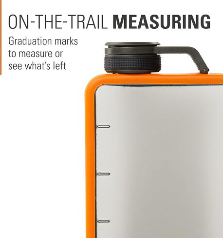 GSI Outdoors Boulder Flask, Shatter-Resistant, Leakproof Hip Flask with Clear Body & Silicone Grip, BPA-Free Bottle for Hiking, Camping & Travel in Kuwait
