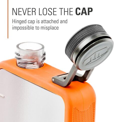 GSI Outdoors Boulder Flask, Shatter-Resistant, Leakproof Hip Flask with Clear Body & Silicone Grip, BPA-Free Bottle for Hiking, Camping & Travel in Kuwait