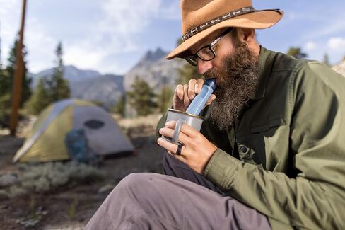 LifeStraw Peak Series Personal Water Filter for Hiking, Camping, Travel, and Emergency Preparedness, 1 Pack, Mountain Blue in Kuwait
