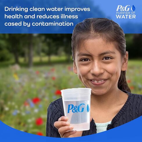 P&G Purifier of Water Portable Water Purifier Packets (240 Packets) - Emergency Water Filter Purification Powder for Emergency Kit, Survival, Camping, Hiking, Backpacking, and Disaster Preparedness in Kuwait