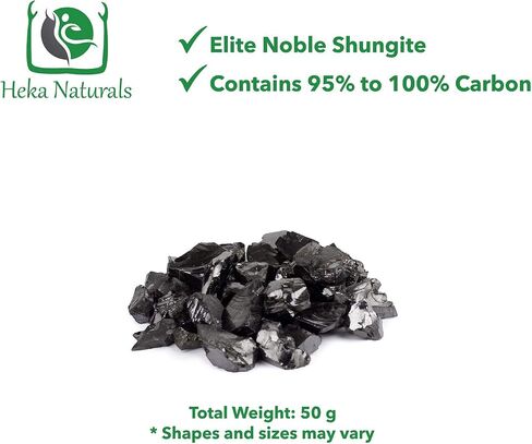 Shungite Elite Stones for Water Purification | Silvery Shine Raw Elite Noble Shungite Detoxification Stones for Water Filtering | Natural and Authentic Shungite Nuggets from Karelia (25g) in Saudi Arabia