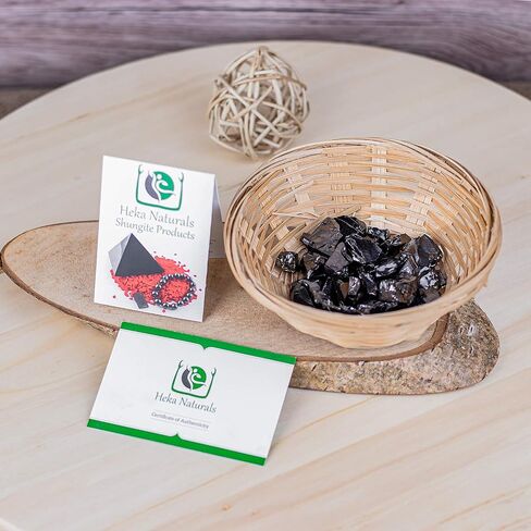 Shungite Elite Stones for Water Purification | Silvery Shine Raw Elite Noble Shungite Detoxification Stones for Water Filtering | Natural and Authentic Shungite Nuggets from Karelia (25g) in Saudi Arabia