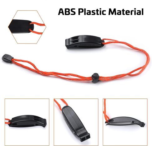 JULBEAR 6PCS Safety Survival Whistles with Adjustable Reflective Lanyard Emergency Plastic Whistle Marine Whistle in Saudi Arabia