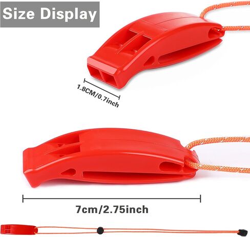 JULBEAR 6PCS Safety Survival Whistles with Adjustable Reflective Lanyard Emergency Plastic Whistle Marine Whistle in Kuwait