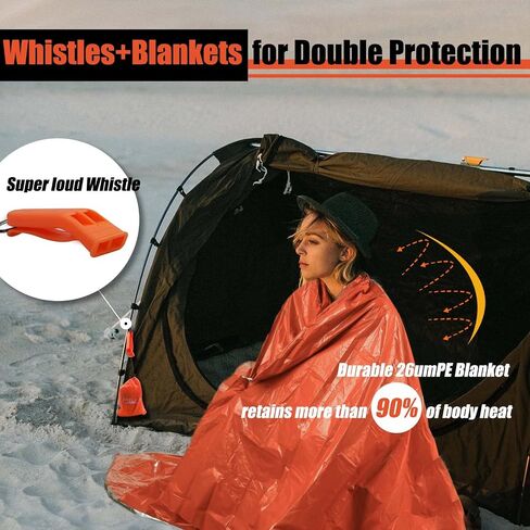 Frelaxy Emergency Blanket 2 Pack, Extra Thick Large Space Blankets in Kuwait