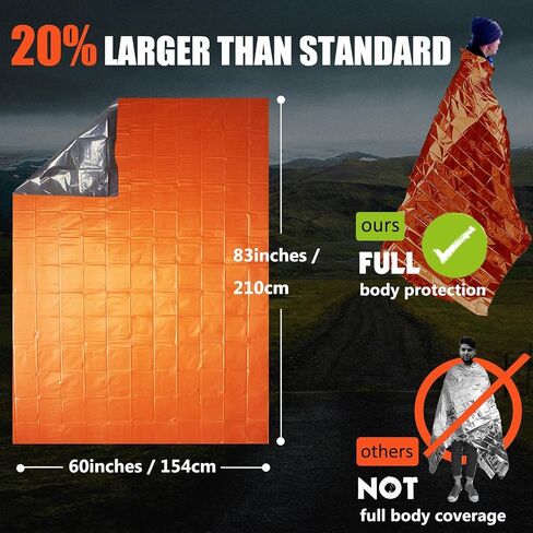 Frelaxy Emergency Blanket 2 Pack, Extra Thick Large Space Blankets in Kuwait