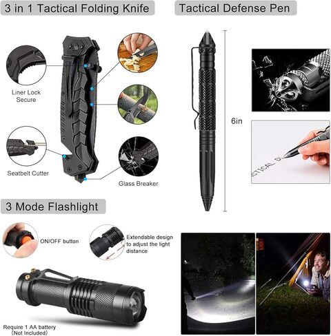 NAPASA Survival Kit 232 قطعة معدات البقاء على قيد الحياة المهنية في حالات الطوارئ التكتيكية الإسعافات الأولية حقيبة الصدمات في الهواء الطلق للرجال النساء مغامرة التخييم المشي لمسافات طويلة الصيد in Kuwait