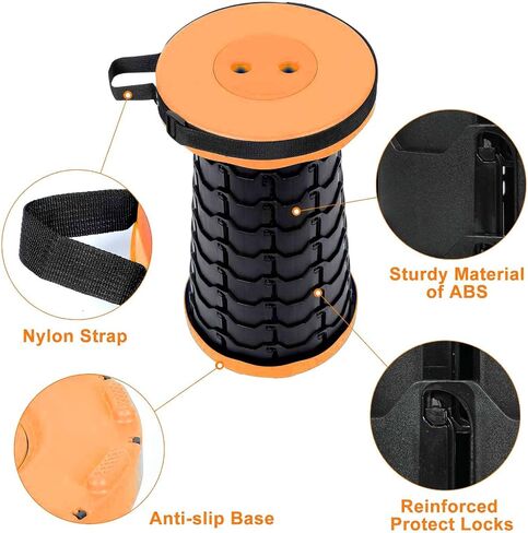 VOLIXOD Foldable Telescoping Stool Portable, Retractable Stool for Adults, Upgraded Collapsible Folding Seats with Load Capacity 550lbs, Camping Stools for Adults in Kuwait