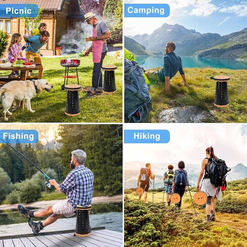 VOLIXOD Foldable Telescoping Stool Portable, Retractable Stool for Adults, Upgraded Collapsible Folding Seats with Load Capacity 550lbs, Camping Stools for Adults in Kuwait