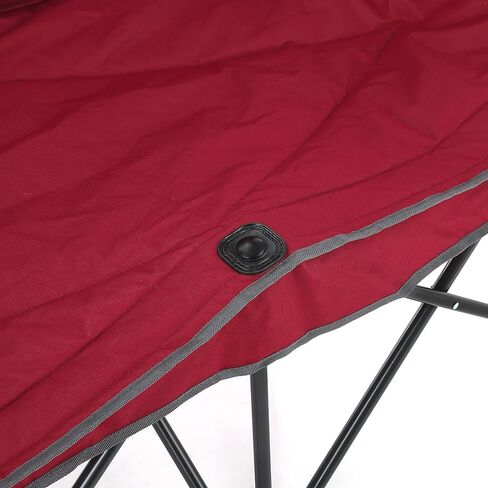 كرسي تخييم ثنائي مزدوج قابل للطي من ARROWHEAD للاستخدام الخارجي مع حامل كوبين وزجاج نبيذ، حقيبة حمل شديدة التحمل، مقاعد مبطنة ومساند للذراعين، يدعم ما يصل إلى 500 رطل، دعم قائم على الولايات المتحدة الأمريكية in Kuwait