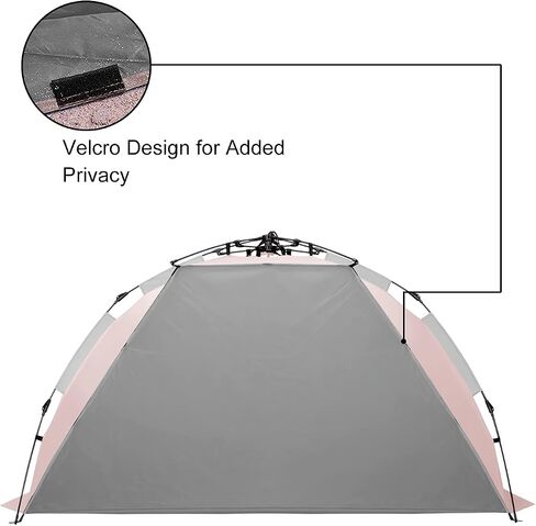 Oileus X-Large 4-Person UV Beach Tent with 6 Sand Pockets, Orange | Quick setup shade includes a carrying bag, stakes and weighted corners for windy days, fishing trips, hiking and camping. in Kuwait