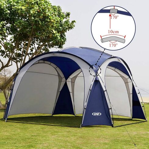 UNP Easy Sun Shelter Beach Tent Pop Up Canopy Event Cabana UPF 50+ خيمة الظل 4-6 أشخاص مقاومة للمطر، مقاومة للماء لرحلات التخييم، متعة الفناء الخلفي، الحفلات أو النزهات مع جدار جانبي (8 × 8 قدم، أبيض) in Kuwait