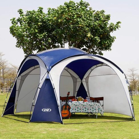 UNP Easy Sun Shelter Beach Tent Pop Up Canopy Event Cabana UPF 50+ خيمة الظل 4-6 أشخاص مقاومة للمطر، مقاومة للماء لرحلات التخييم، متعة الفناء الخلفي، الحفلات أو النزهات مع جدار جانبي (8 × 8 قدم، أبيض) in Kuwait