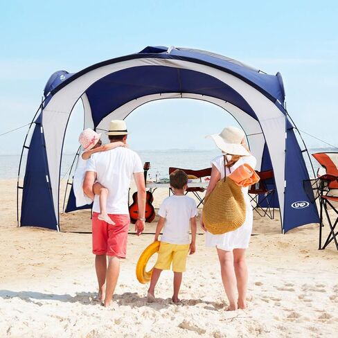 UNP Easy Sun Shelter Beach Tent Pop Up Canopy Event Cabana UPF 50+ خيمة الظل 4-6 أشخاص مقاومة للمطر، مقاومة للماء لرحلات التخييم، متعة الفناء الخلفي، الحفلات أو النزهات مع جدار جانبي (8 × 8 قدم، أبيض) in Kuwait