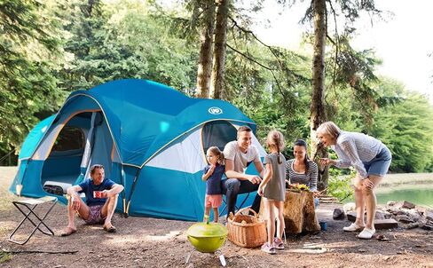 خيمة تخييم UNP خيام عائلية مكونة من 10 أشخاص، حفلات، خيمة مهرجان الموسيقى، كبيرة، سهلة التركيب، 5 نوافذ شبكية كبيرة، طبقة مزدوجة، غرفتين، مقاومة للماء، مقاومة للطقس، 18 قدمًا × 9 قدمًا × 78 بوصة in Kuwait