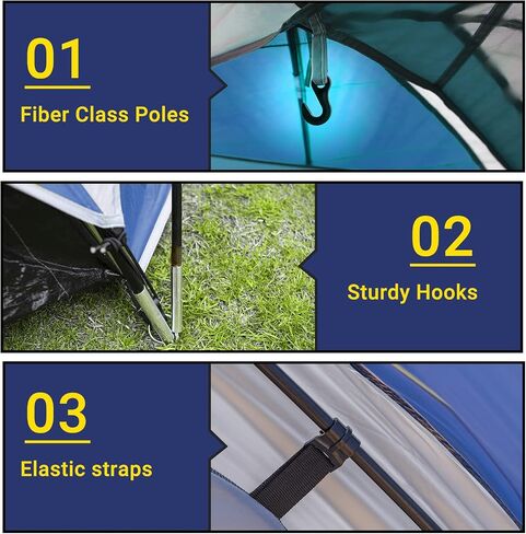 Pacific Pass 2/4/6 Person Family Dome Tent with Removable Rain Fly, Easy Setup for Camp Outdoor in Saudi Arabia